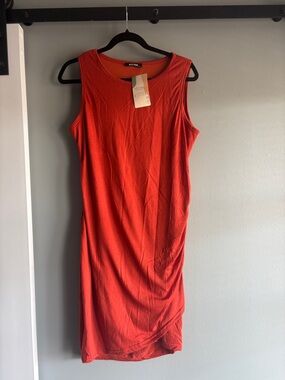City Chic Red-Orange Sleeveless Midi Dress